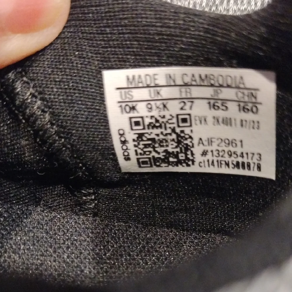 Adidas Kids Black and Gray Sneakers - Picture 2 of 5